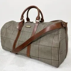 【美品/希少】ポロラルフローレン　ボストンバック　大容量　レザー　PVC　千鳥