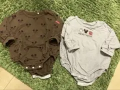しまむら　ミッキー長袖ロンパース　70-80cm