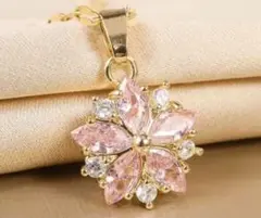 フラワー ネックレス 花 ピンク ペンダント 桜 シルバー925 ジュエリー