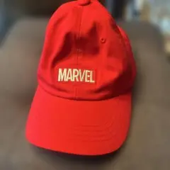 MARVEL ロゴ刺繍 キャップ レッド