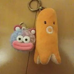 たこ型マスコットとおもちゃの顔キーホルダーセット