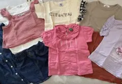 90サイズ　プチバトー　キッズ　セット　ワンピース　スカート　ティシャツ　ベビー