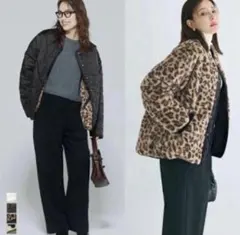 新品【Mサイズ】coca リバーシブルキルティング ブルゾン　レオパード