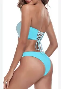 RELLECIGA 水着　ビキニ　水色　Lサイズ　バンドゥビキニ　プール