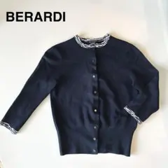 BERARDI 七分袖カーディガン M ネイビー スナップボタンのサムネイル