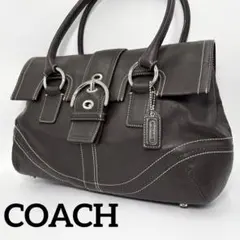 COACH SOHO レザー ハンドバッグ ダークブラウン 肩がけ バックル