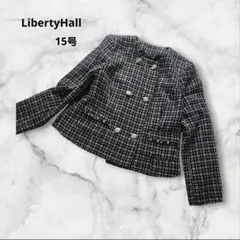 ノーカラージャケット　大きいサイズ　ツィード　卒業式　卒園式　消臭抗菌