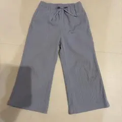 ジーユー リブプルオンワイドフレアパンツ　110cm 水色