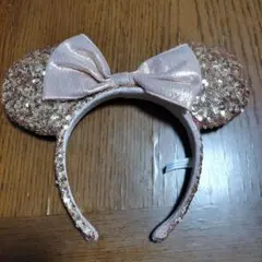 ミニーマウス耳付きカチューシャ ローズゴールド