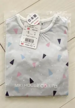 新品 未使用 未開封 タグ付きミキハウス ロングTシャツ