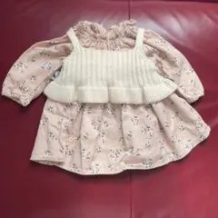 petit main 花柄ワンピース ビスチェ付き　80