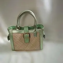 coach コーチ　ストローラージボクシートート　Y2K　編みカゴバッグ