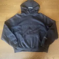 ESSENTIALS ブラック オーバーサイズパーカー　M