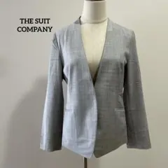 【美品】ザ スーツカンパニー グレー 40 ウール ノーカラージャケット L