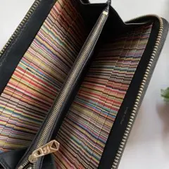 ポールスミス 人気ファスナー 長財布 ブラック　カラフル