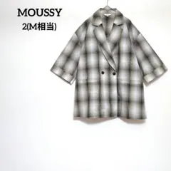 【美品】マウジー ポプリンシャツジャケット 半袖 チェック柄 サイズ2 Mのサムネイル