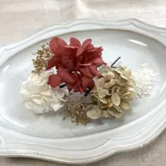 K46 ドライフラワー髪飾りヘッドドレス　成人式結婚式前撮り卒業式祭り浴衣七五三