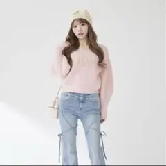 Darich ファンシービーズDDロゴボリュームニットトップス