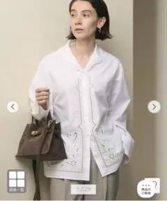 超美品！今期もの！エンブロイダリーカラー シャツのサムネイル