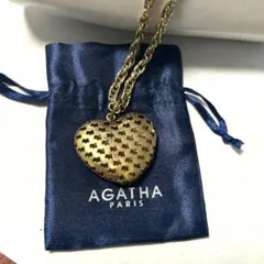 AGATHA PARIS ハート ペンダントアンティークゴールドテリア柄抜きのサムネイル