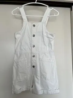 【ZARA】ホワイト デニムサロペット（キッズ）134サイズ ユーズド