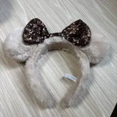 東京ディズニーリゾート ベージュ ミニーちゃん カチューシャ 美品★