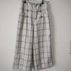 AuieF チェック柄 ワイドパンツ