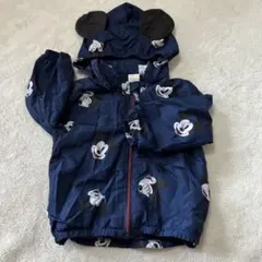 Disney ミッキーマウス柄 【H&M】耳付き裏フリースジャケット 6-9M
