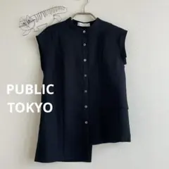PUBLIC TOKYO】アシメオーバーヨークフレンチスリーブブラウス - メルカリ