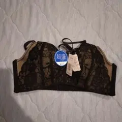 超盛ブラ　レースデザイン ブラックブラジャー D70