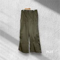 PLST プラステ カーキ オリーブ カーゴ ワイドパンツ Lサイズ