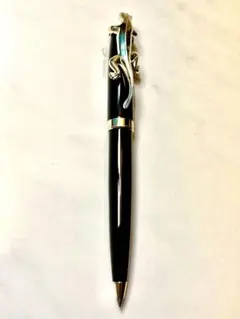 ボールペン　ツイスト式　本体黒色　クリップ(トカゲ)シルバー　ユーズド美品 ボールペン ツイスト式 本体黒色 クリップ(トカゲ)シルバー ユーズド美