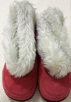 ミキハウス 赤 ファー付きブーツ 17cm