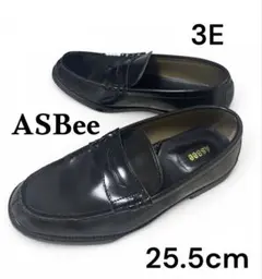 ASBee メンズ ペニーローファー ブラック3E 25.5cmのサムネイル
