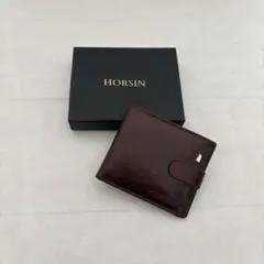 HORSIN 二つ折り財布 ダークブラウン メンズ　財布　シンプル　オシャレのサムネイル