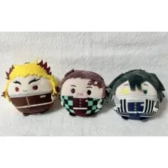 鬼滅の刃 煉獄杏寿郎 竈門炭治郎　伊黒小芭内　ふわコロりん ぬいぐるみ 3個