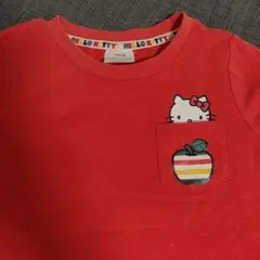 Hello Kitty 赤色 Tシャツ ポケット付き