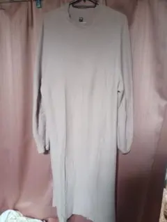 UNIQLO 薄あずき色 コットンニットロングワンピース Lサイズ