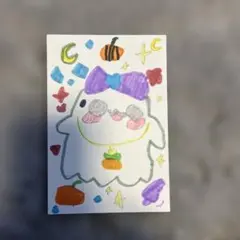 ハロウィン ゴースト イラスト ポストカード
