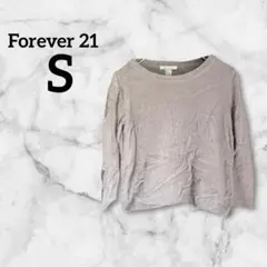 Forever 21 【S】 薄紫 クルーネックセーター 七分袖