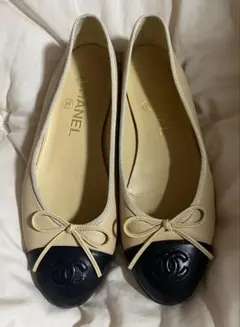 香奈兒 芭蕾舞鞋 35.5 黑色 米色