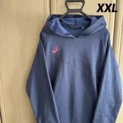 アシックス スポーツパーカー XXLサイズ/裏起毛/ネイビー/超オーバーサイズ