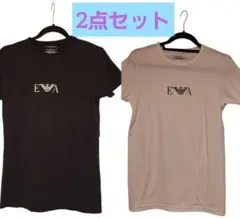 エンポリオアルマーニ Tシャツ 2点セット（ブラック・ホワイト）ロゴ入り