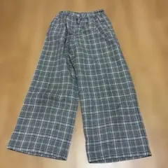GU チェック柄 ワイドパンツ S