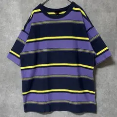 u*y様 H&M tシャツ 半袖 ボーダー 男女兼用 パープル ネイビー S M