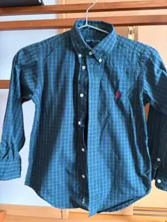 Ralph Lauren 長袖シャツ緑と青のチェック