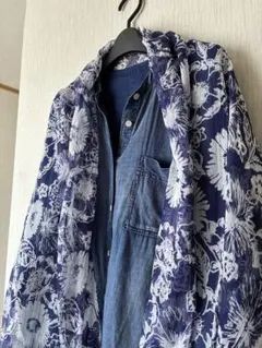 【限定セール中】Plantation ガーデンストール 花柄 ネイビー 新品 限定セール中】Plantation ガーデンストール 花柄 ネイビー 新品