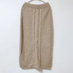美品 louise 【L】ケーブル編みタイトスカート ベージュ