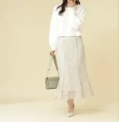 未使用タグ付　プロポーション　ボディドレッシング レースロングマーメイドスカート