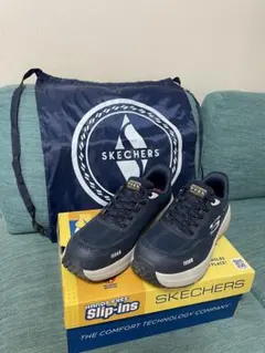 SKECHERS ハンズフリー スリップ・インズ 安全靴 28cm ネイビーのサムネイル